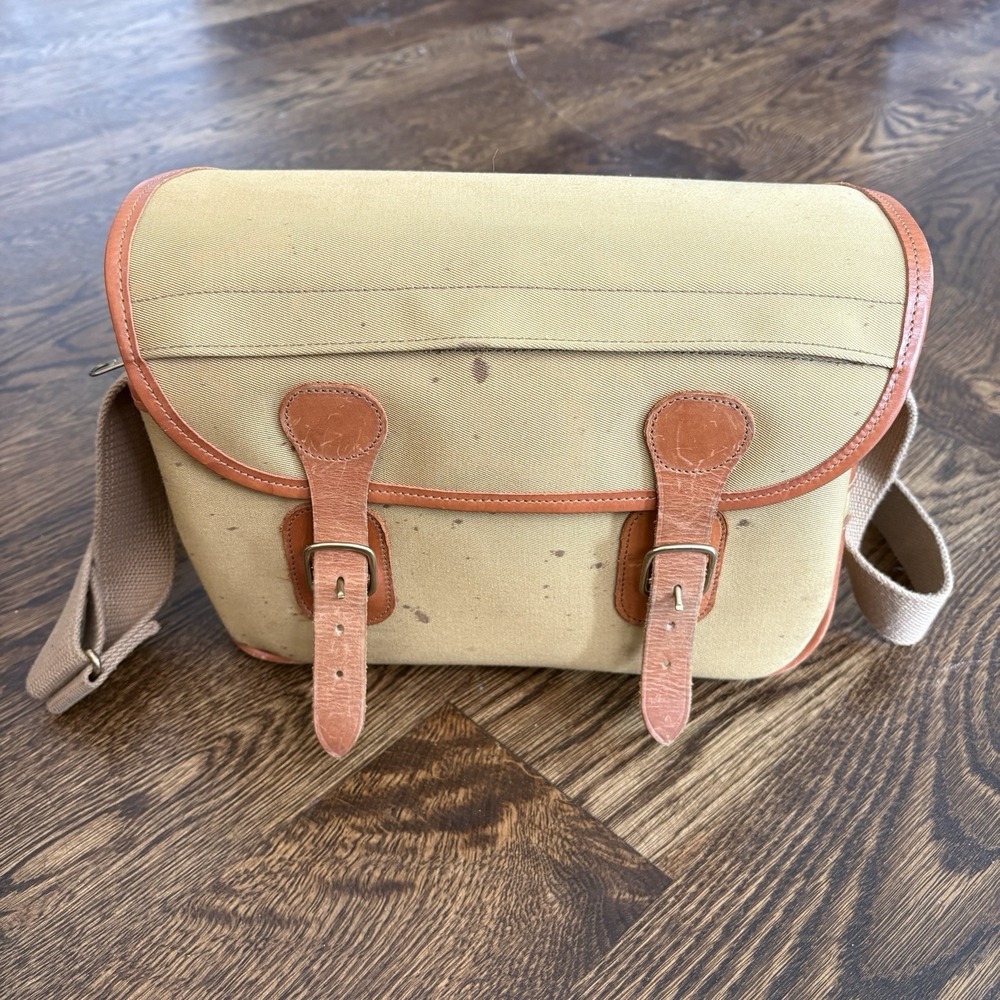 Vintage Billingham Series 3 Shoulder Camera Bag Khaki Canvas Leather Messenger